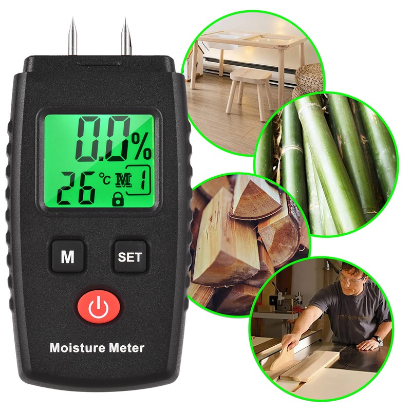Mini Digital Wood Moisture Meter, Moisture Reader for Firewood, Small