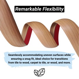 Maxiroc Floor Transition Strip Self Adhesive Carpet Wood Tile Vinyl Flooring Laminate Transition Cover Edge Trim Gap Doorway Threshold for Uneven Floors Heights Within 5 mm (40 inches, Light Brown Coffee)