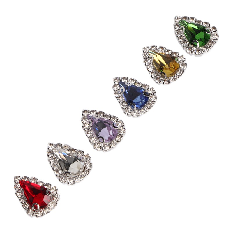 30pcs Sew On Rhinestones 6 Colors DIY Handcraft Glass Rhinestone