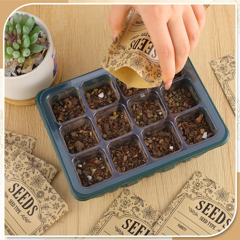 120 Seed Envelopes With Window, Resealable Floral Seed Storage Bags