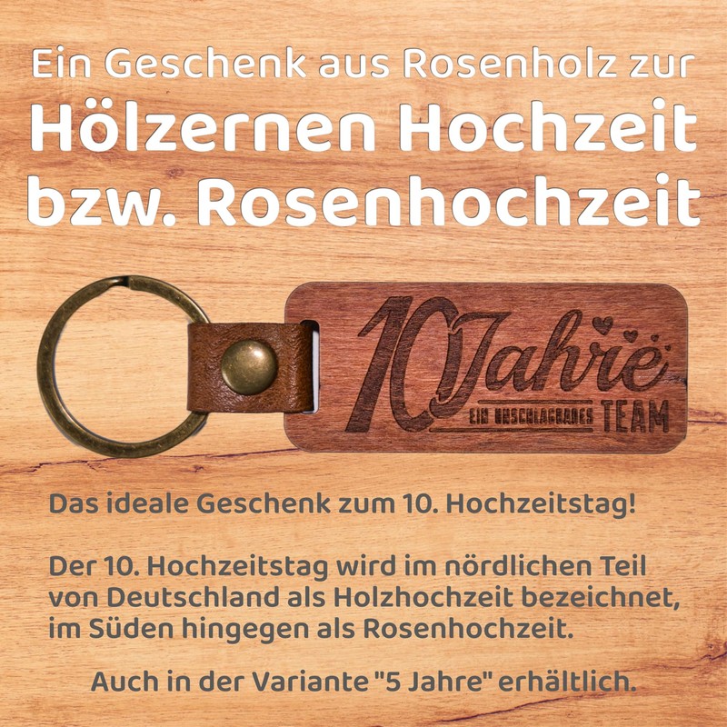 Rose Wedding Anniversary Gift (10th Wedding Anniversary) - Wooden Wedding