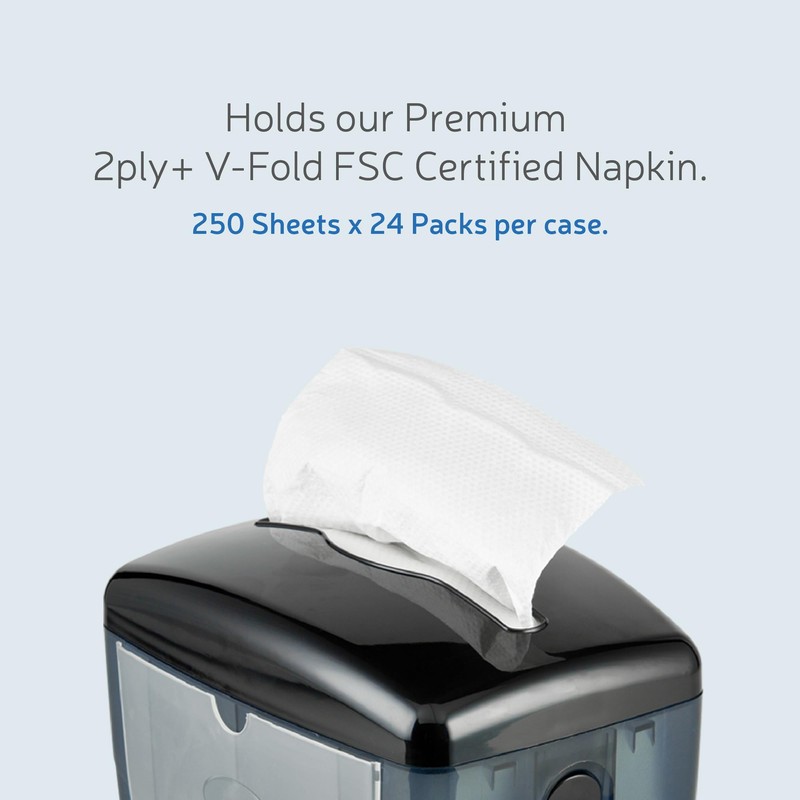 EZ-Pull Countertop Interfold Napkin Dispenser for Restaurants, Tabletop V-fold, Pearl