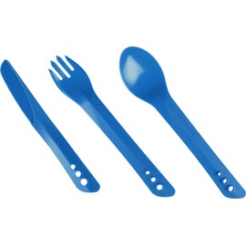 Lifeventure Ellipse Plastic Interlocking Cutlery Set For Camping, Travel & Outdoor - Blue