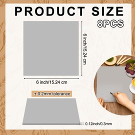 Yeaqee 8 Pcs 6 x 6 Inch Gray Linoleum Block Rubber Carving Block Soft Linocut Block Large Lenolium Sheet Unmounted Lino Plates for Engraving Art Project Printmaking Artist Studio Supplies