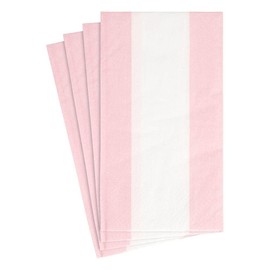 Caspari Bandol Stripe Paper Guest Towel Napkins in Petal Pink, 60 Count