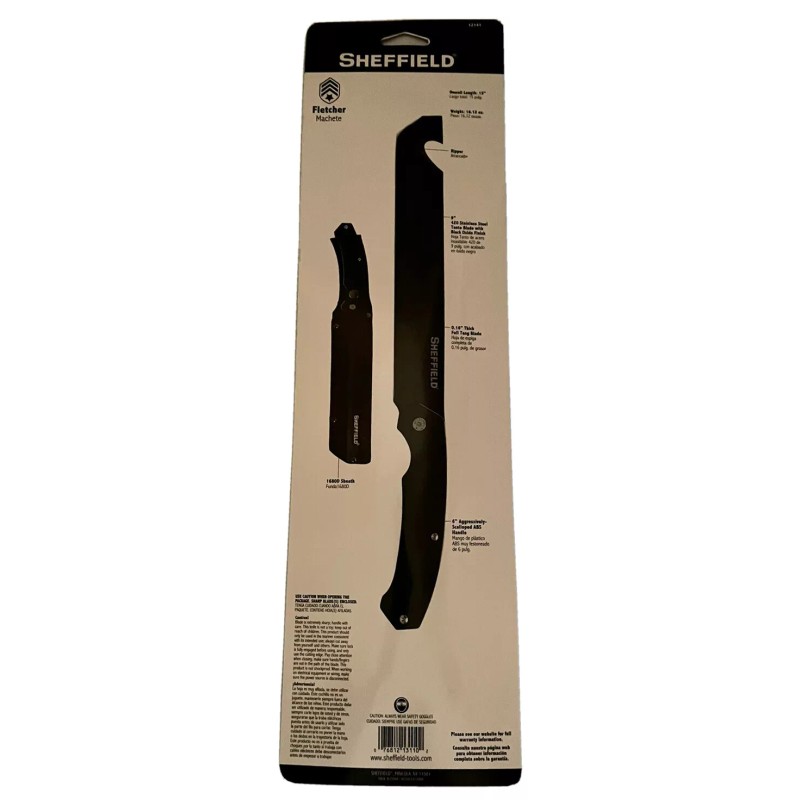 Sheffield Fletcher Tanto Knife Machete 9" Tactical Blade 15" Length