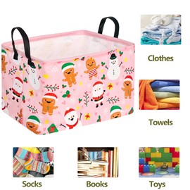 ACMUUNI Baby Toys Storage Box Shelf Basket Christmas Decor Storage Bins, Gift Basket for Kids,Rectangle Storage Basket Laundry Clothes Basket Laundry Hamper with Handles