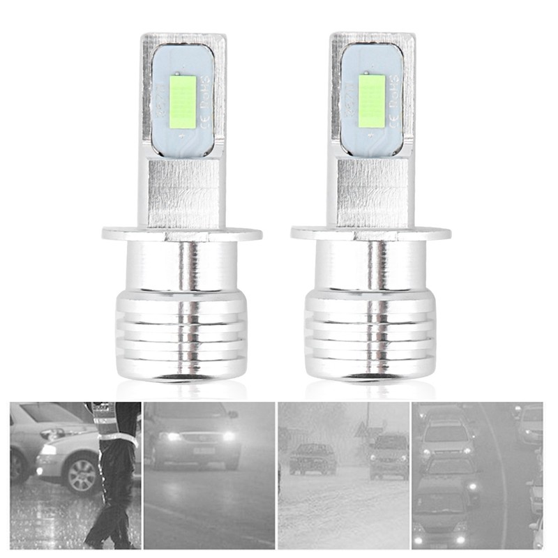 2Pcs H3 80W 8000K LED Fog Light Bulb Lamp Ice