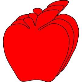 3” Apple Single Color Creative Cut-Outs, 31 Cut-Outs in a Pack for Kids’ Craft, Fall Projects and Decorations, School Craft Projects