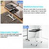 Tilting Overbed Table with Wheels, Height Adjustable Bedside Desk (23.6"
