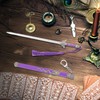 Ancient Sword Letter Opener with Purple Sheath & Display Stand