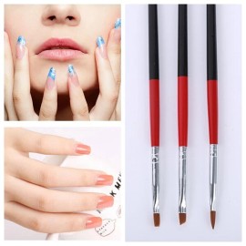 Unbranded 2Set/6Pcs Black Nail Art Acrylic UV Gel Tips Extension Dotting Builder Brush Pen