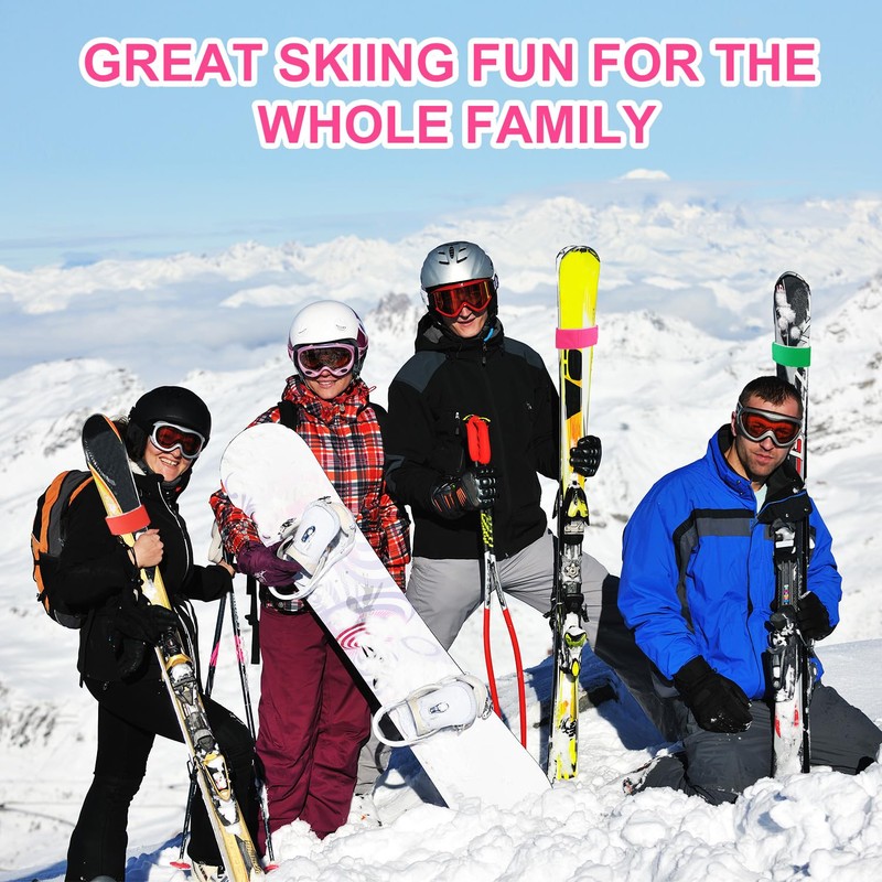 8pcs Ski Straps Fasteners, Adjustable Ski Wrap Straps Ski Bands