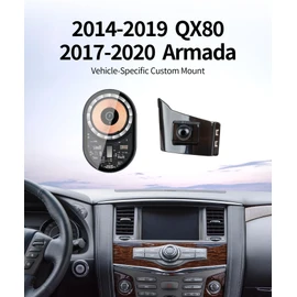 Masergogo Wireless Charging car Phone Holder for Nissan Armada 2017-2020 / Infiniti 2014-2019 QX80 Auto Accessories Navigation Bracket Interior Decoration Mobile Cell Phone Mount, 360° Rotation