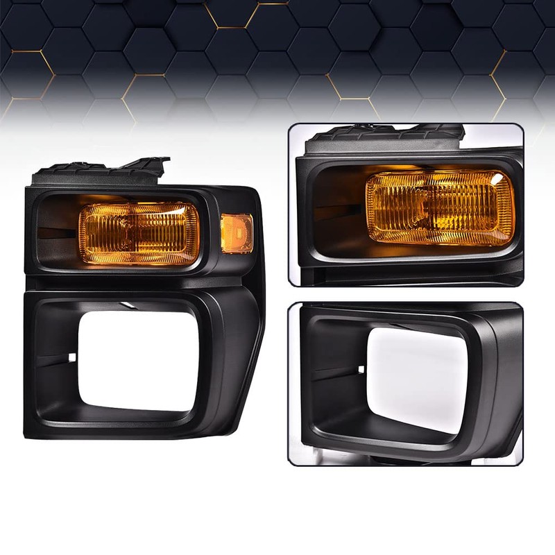 PIT66 Headlight Trim Bezel with Parking Turn Signal Light,Compatible with
