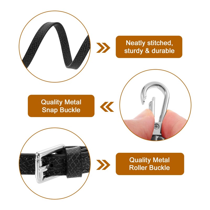 sourcing map Genuine Leather Bag Strap Replacement Adjustable Crossbody Bag