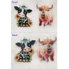 Cute Highland Cow Shower Curtain Hooks - Metal Silver Shower