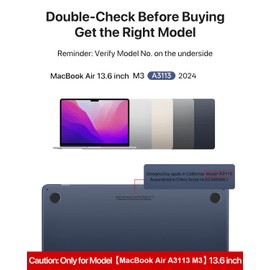 A3113 Replacement Screen for MacBook Air 13.6" 2024 (M3) EMC 8611 2560x1664 13.6 inches Full LCD Display Complete Assembly with Fix Kit (Starlight)
