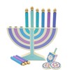 Mini Hanukkah Children Wooden Chanukah Menorah Pastel with Removable Candles