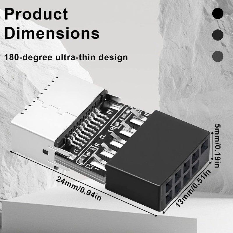 Xelsluthe Motherboard Header Adapter, USB 2.0 to USB 3.2 Gen