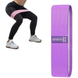 Spirito Sports Leopard Fabric Resistance Booty Bands Loop Set of 3 Exercise Workout Gym Fitness - 1-Medium(Purple)