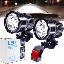Motorcycle Driving Lights with Switch, 2Pcs 2in 40W Auxiliary Lights 12V-80V Universal Spotlights Fog Light For E-Bike Truck ATV OffRoad
