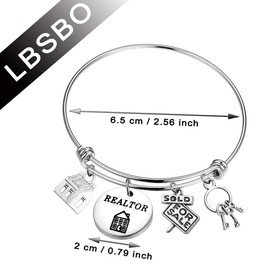 CENWA Realtor Bracelet Real Estate Agent Gift House Bracelet Realtor Gift for Women Realtor Jewelry (Realtor Bracelet)