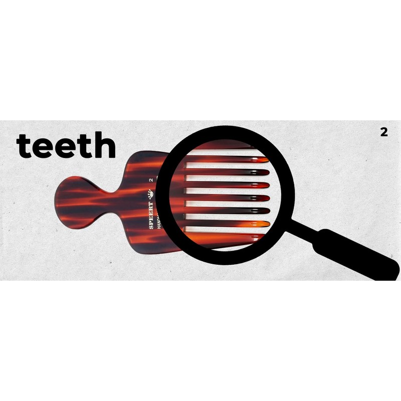 Speert #2 Handmade Wide Tooth Hair Pick - Tortoise Havana