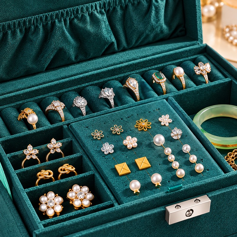 3-Tier Jewelry Organizer Box for Necklaces, Rings & Earrings –
