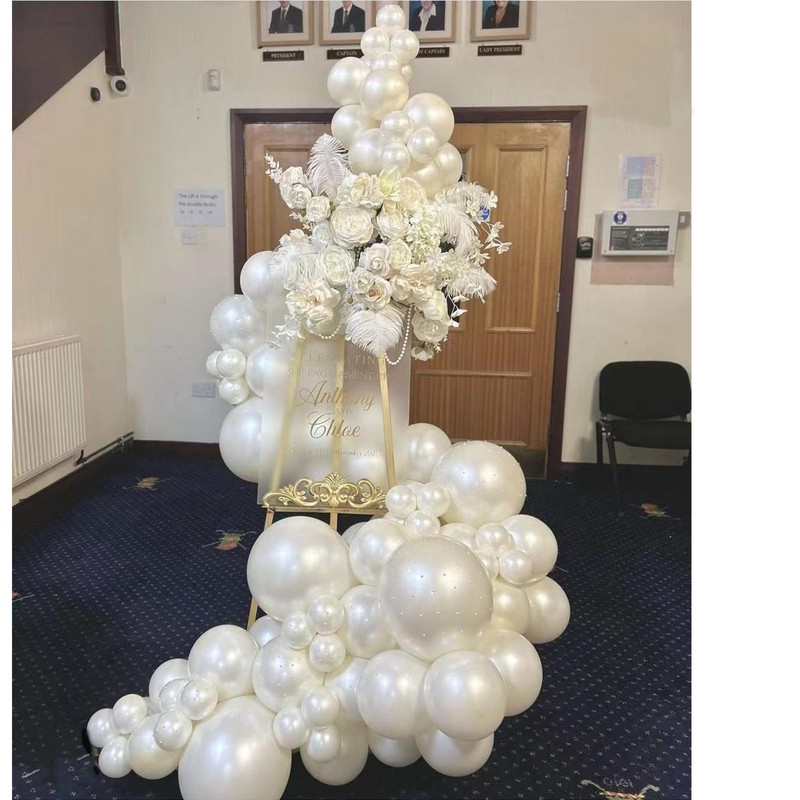 pearl white balloons