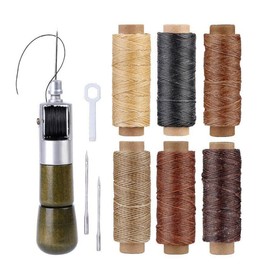 Leather Sewing Awl Thread Kit with Waxed Thread Manual Speedy Stitcher Tool (Type 1)