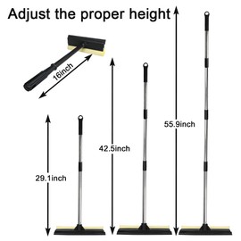 Window Squeegee Set Car Windshield Squeegee with Long Handle, 2 in 1 Sponge Squeegee, Window Cleaning Squeegee for Car Windshield Glass Gas Station Mirror Bathroom