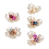 HEEPDD 20Pcs Flower Rhinestone Buttons, Flat Back Faux Pearl Flower