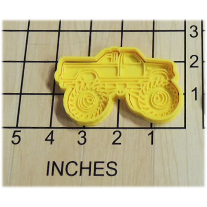Mudding Monster Truck Shaped Cookie Cutter and Stamp #1265