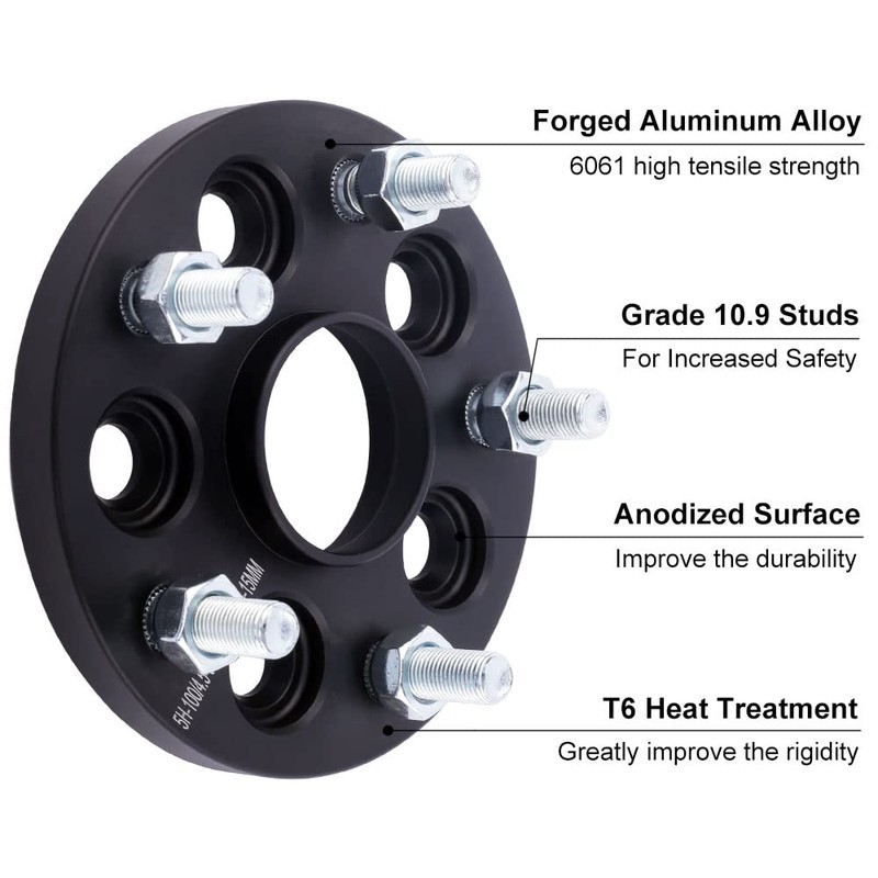 DCVAMOUS 4PC 5x108 Hubcentric Wheel Spacers 15mm with 12x1.5 Studs