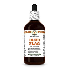 Blue Flag (Iris Versicolor) Dry Root Glycerite, Made in Hawaii, Organic Raw Materials, All Natural, Vegan, Lab Tested Alcohol-Free Liquid Extract - 4 fl.oz