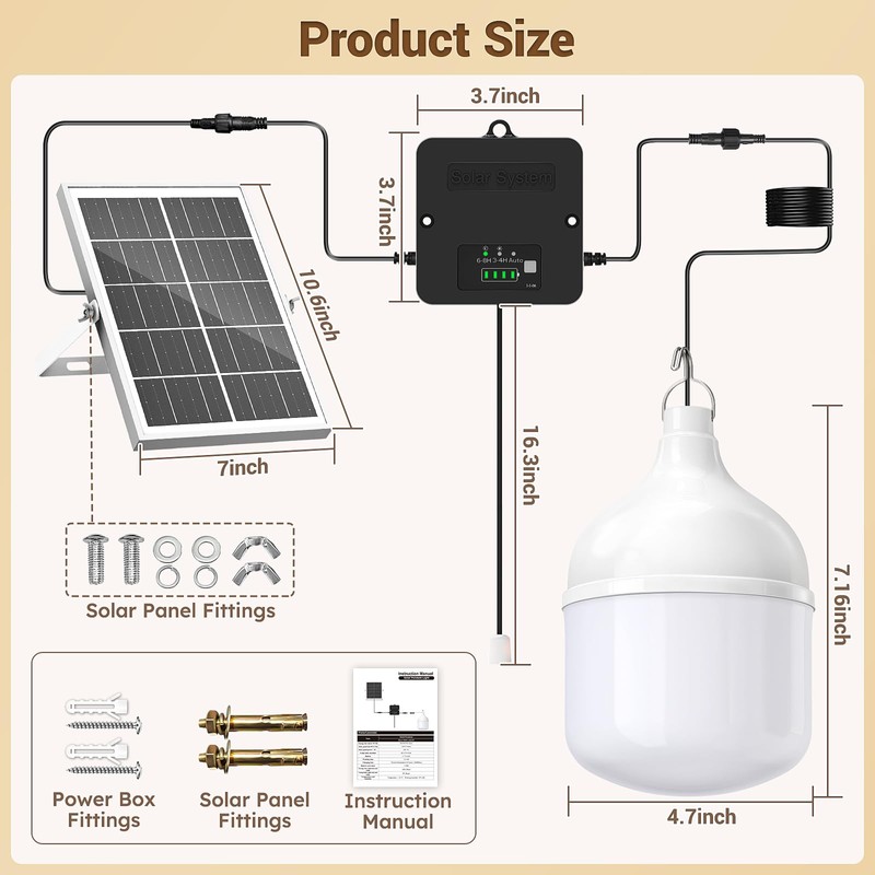 Solar Shed Light Indoor Outdoor, 6500K Daytime Available Pendant Light