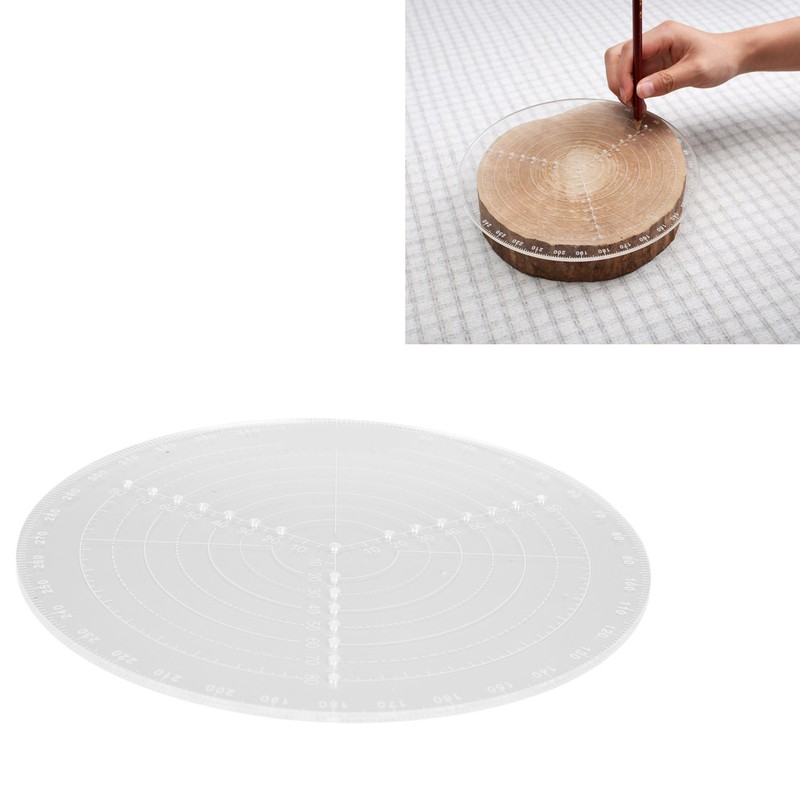 Round Center Finder with Clear Scales Acrylic DlY Woodworking Compass