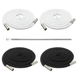 Yifort Kordel für Jogginghose & Hoodie – 140 cm Ersatzkordel aus Baumwolle mit Metallenden + Einfädelhilfe, Kleidung Kordelzug für Hose, Pullover, Sportbekleidung (2x Schwarz & 2x Weiß)