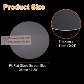 HARFINGTON 5pcs Watch Glass Screen Protectors 35mm 9H High-Alumina Tempered Glass Anti-Scratch Waterproof HD Round Smart Watch Dial Crystal Face Protective Film