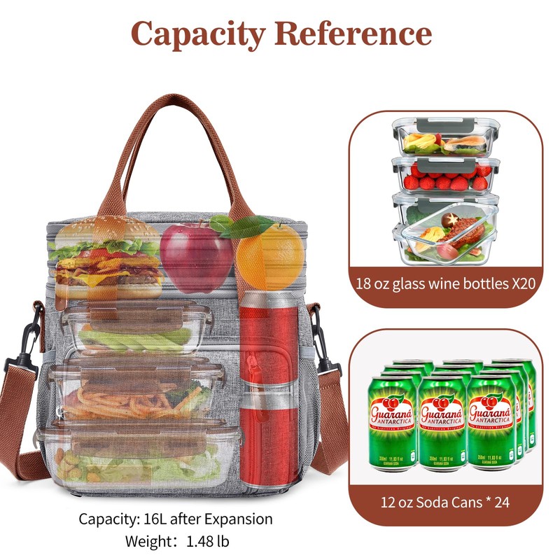 BAGNN Lunch Box & Lunch Bag for Women Men, Large