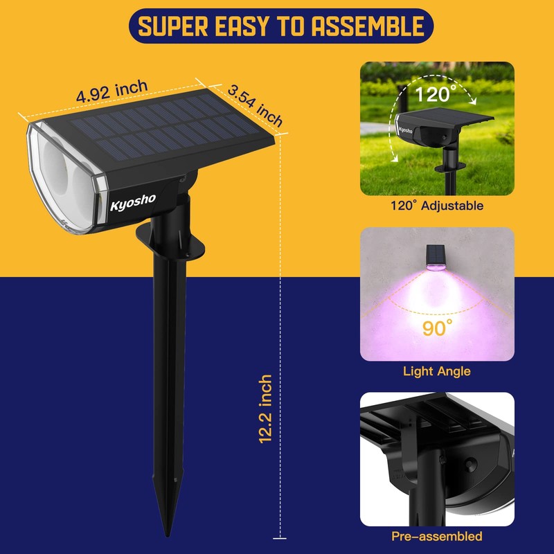 Kyosho Solar Spot Lights Outdoor, IP67 Waterproof Solar Lights for