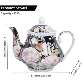 European Style Ceramic Teapot Coffee Pot Water Pot Porcelain Vintage Gift Tea Pot - Moonlight Rose