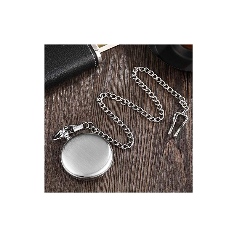 Yesmin 1 Pcs Metal Classic Silver Plated Pocket Watch Chain