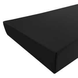 FoamRush 4" x 36" x 36" High Density Foam Seat Cushion with Water Resistant Indoor/Outdoor Canvas Black Cover with Zip, Upholstery Foam Cushion, Couch Cushion Replacement, Chair Cushion, Medium Firm