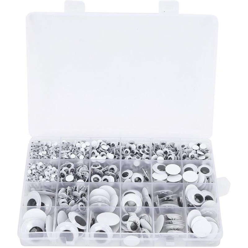 1298Pcs Wiggle Eyes con Autoadhesivo, 4-25mm Googly Wiggle Eyes Pegatinas