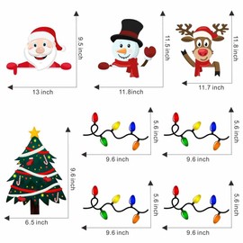 Christmas Peeking Reflective Car Decals Santa Claus Reindeer Snowman Funny Car Stickers for Auto,SUV,Truck, Refrigerator Window Indoor and Outdoor Xmas Decorations (Style_2)