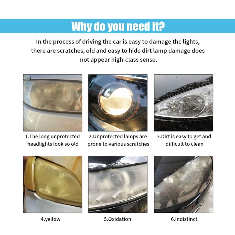 11.88×48 Inches Car Light Self-Adhesive Tint Film Brake Light Headlight