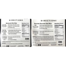 Rabbit Creek 5 Pack Dip Variety – Just Add Sour Cream – Seasoning Packets Includes Loaded Baked Potato, Bacon, Jalapeno Bacon Cheddar, Bacon Ranch, and Spinach Dip