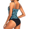 Tempt Me Blue Paisley Two Piece Tankini Set Tummy Control